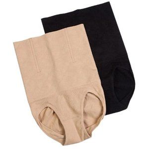 High-Waist Shaping Briefs - Black and Tan